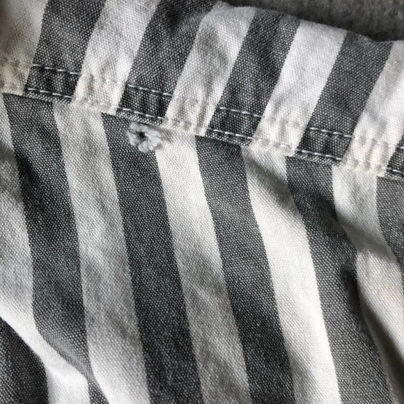 VTG Esprit Womens SzM GrayWhite Striped Drop Shoulder Boxy Jean Jacket, 90s, 80s - Picture 10 of 12